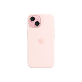 Луксозен силиконов гръб оригинален MT143ZM/A OFFICIAL Apple Silicone Case With MagSafe за Apple iPhone 15 Plus 6.7 розов/Light Pink